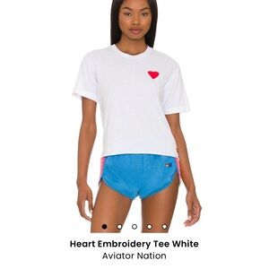 Aviator Nation heart embroidered tee